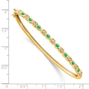 14k Emerald and Diamond Bangle