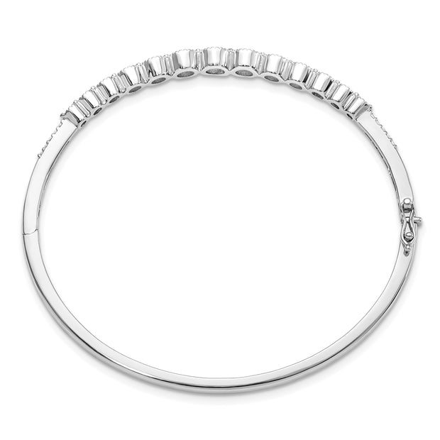 14K White Gold Lab Grown Diamond VS/SI FGH Bangle Bracelet