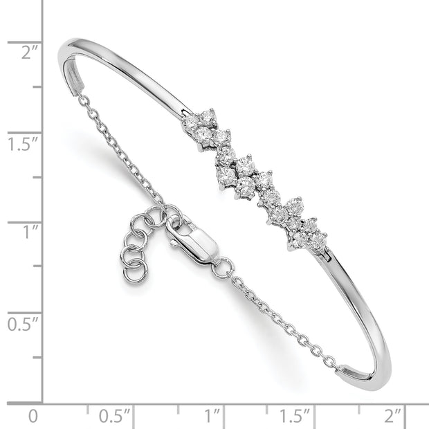 14k White Gold Diamond Bangle Bracelet