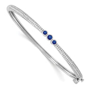 14k White Gold Sapphire and Diamond Bangle