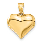 14K Polished 3-D Puffed Heart Pendant