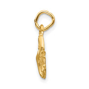 14k Satin Diamond-cut Pisces Zodiac Charm