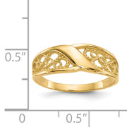 14k Polished Filigree Ring