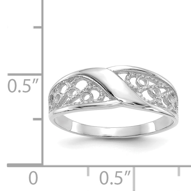 14k White Gold Filigree Ring