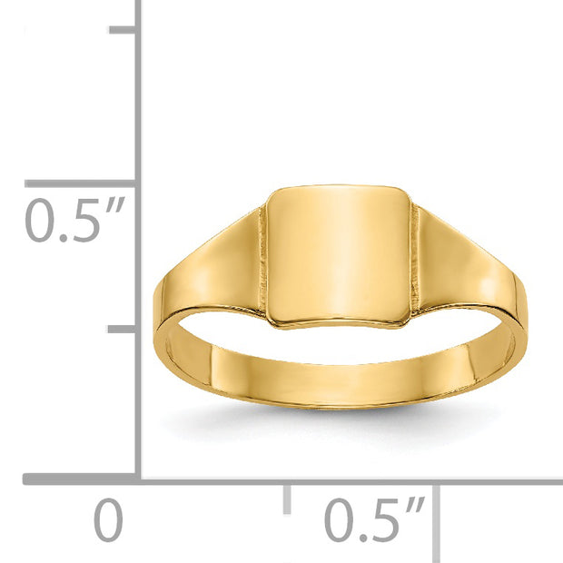 14k Polished Square Signet Baby Ring