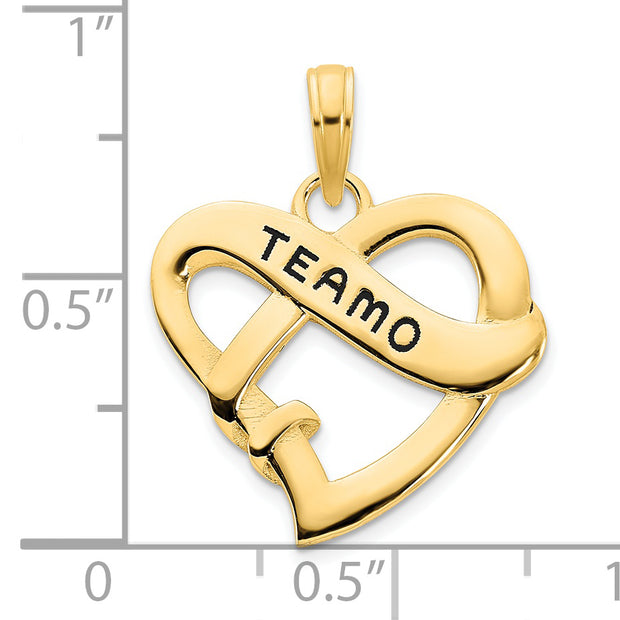 14ky Epoxy Te Amo Heart  Charm