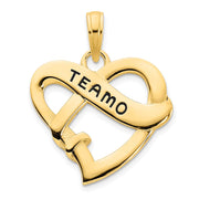 14ky Epoxy Te Amo Heart  Charm