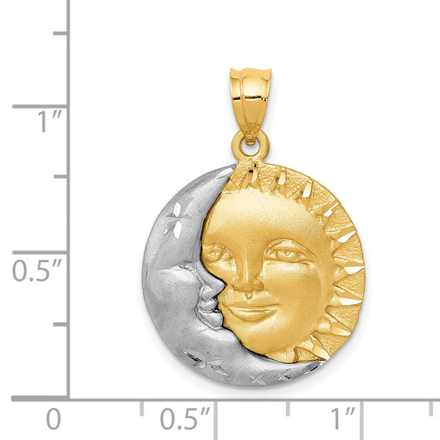 14k Two-tone Sun and Moon Charm