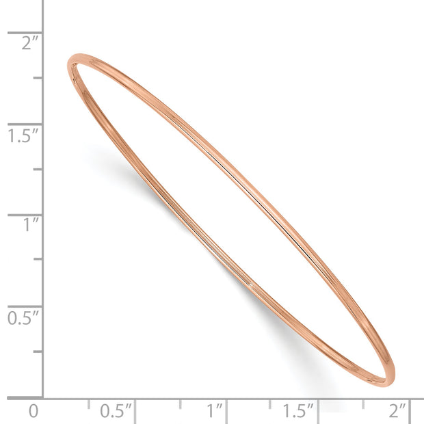 14k 1.5mm Rose Gold Polished Slip-on Bangle Bracelet