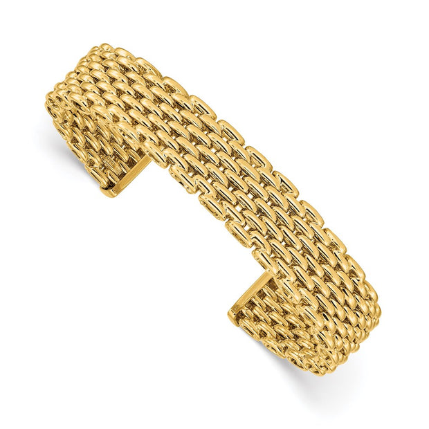 14K Polished Cuff Bangle