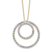 14k Diamond Fascination Double Circle Necklace