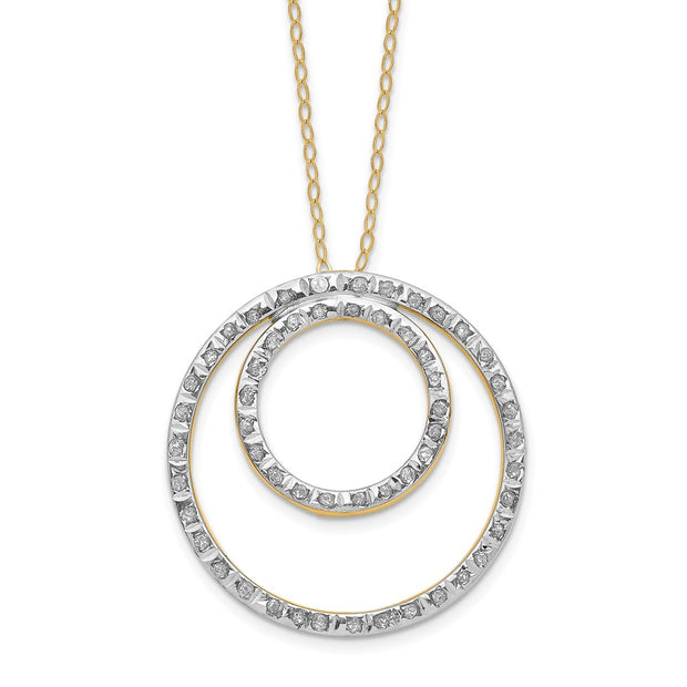 14k Diamond Fascination Double Circle Necklace