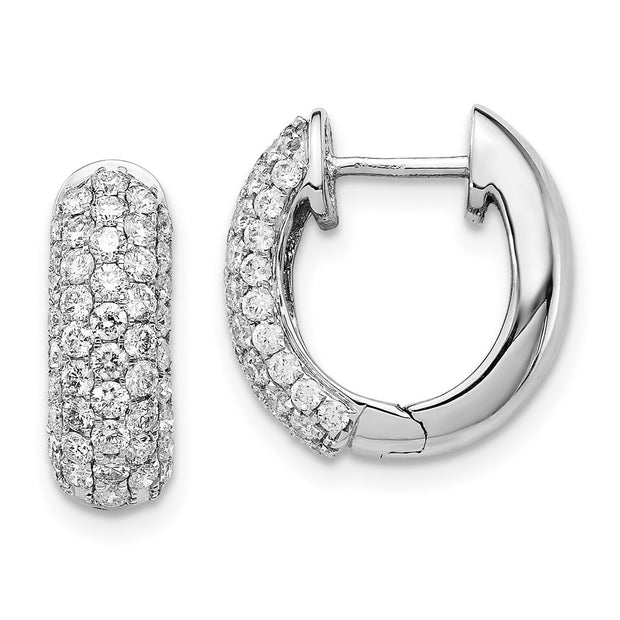 14K White Gold Lab Grown Diamond VS/SI FGH Hinged Hoop Earrings