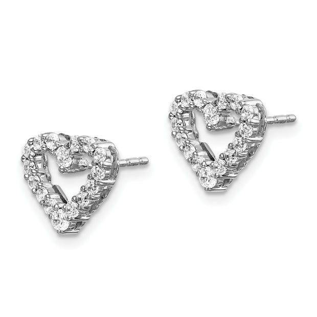 10K White Gold Lab Grown Diamond VS/SI FGH Heart Earrings