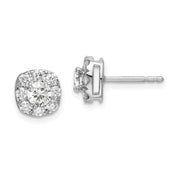 14K White Gold Lab Grown Diamond VS/SI FGH Cushion Halo Earrings