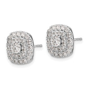 14K White Gold Lab Grown Diamond  VS/SI FGH Double Halo Earrings