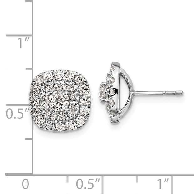 14K White Gold Lab Grown Diamond  VS/SI FGH Double Halo Earrings