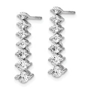 14K White Gold Lab Grown Diamond VS/SI FGH Graduating Drop Earrings