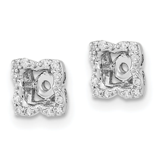 14k White Gold Diamond Earring Jackets