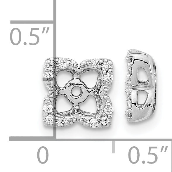 14k White Gold Diamond Earring Jackets