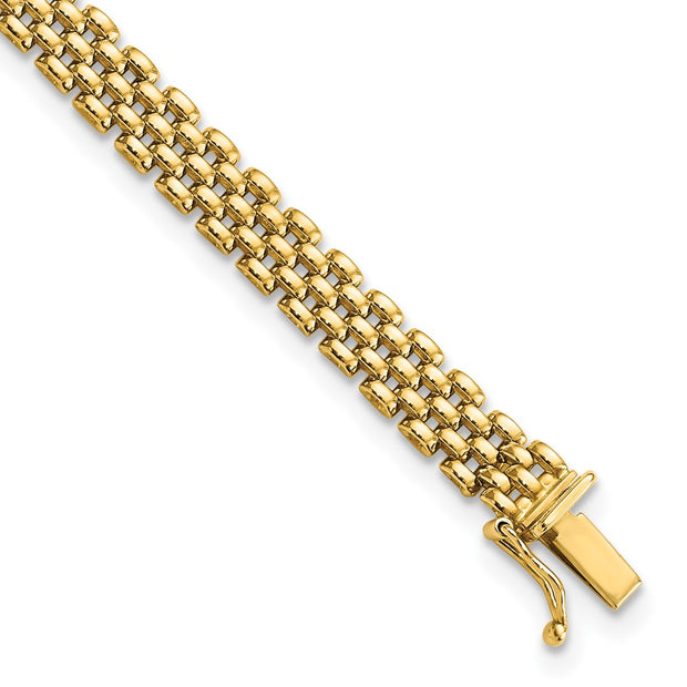 14k 6mm Panther Link Bracelet