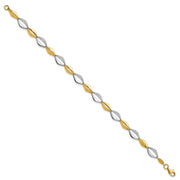14K Two-tone Polished Fancy Link 7.5in Bracelet