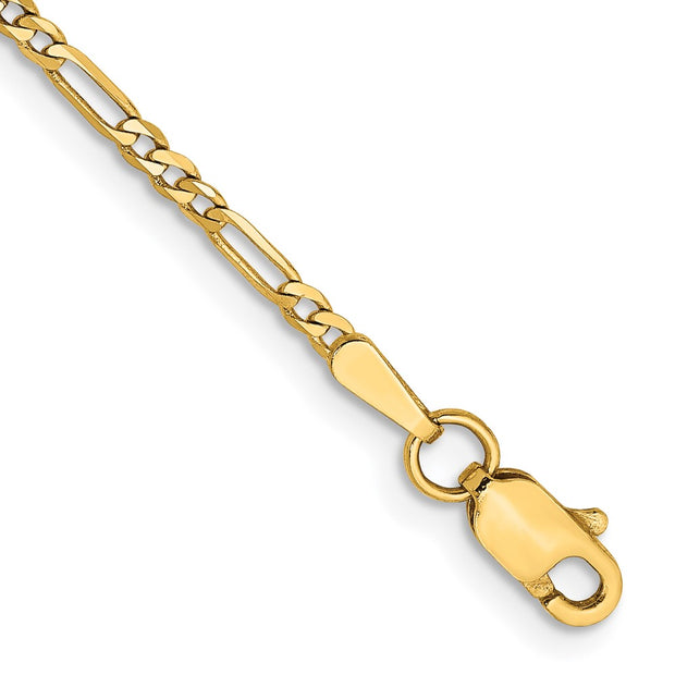14k 1.8mm Flat Figaro Chain Anklet