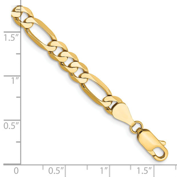 14k 5.25mm Flat Figaro Chain