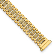 14K Polished & D/C Fancy Link Bracelet
