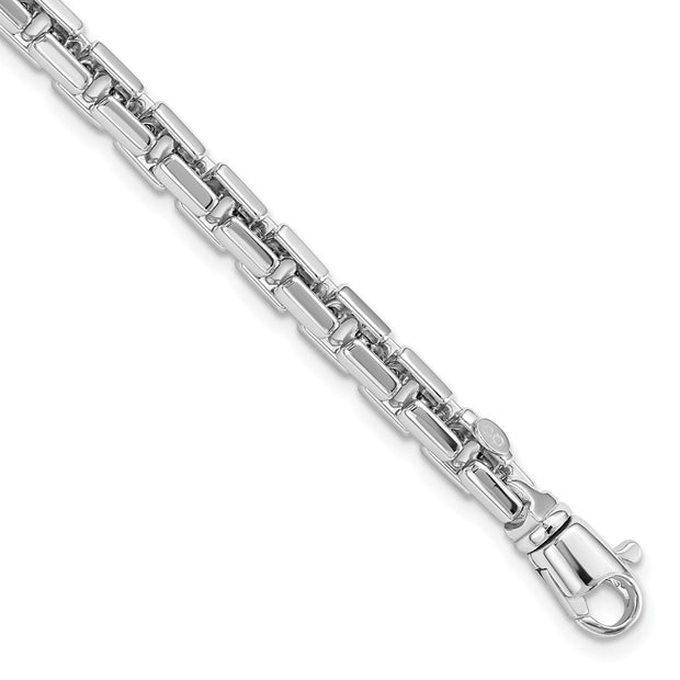 14k White Gold Polished Chain Bracelet