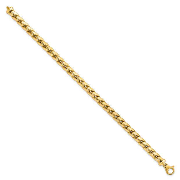 14K Polished Fancy Link Men's Bracelet