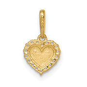 14k Madi K CZ Diamond Cut Heart Pendant