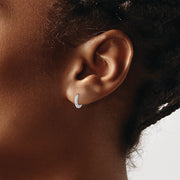14K White Gold Madi K Polished Hoop Earrings
