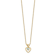 14k Madi K 3mm Aquamarine Heart Birthstone Necklace