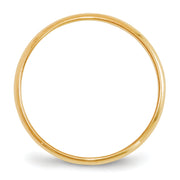 14KY 2mm Lightweight Half Round Band