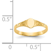 14k Polished Oval Baby Signet Ring