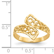 14K By-pass Lace Diamond-cut Ring