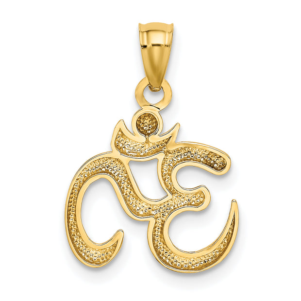14k Gold Polished Om Symbol Pendant