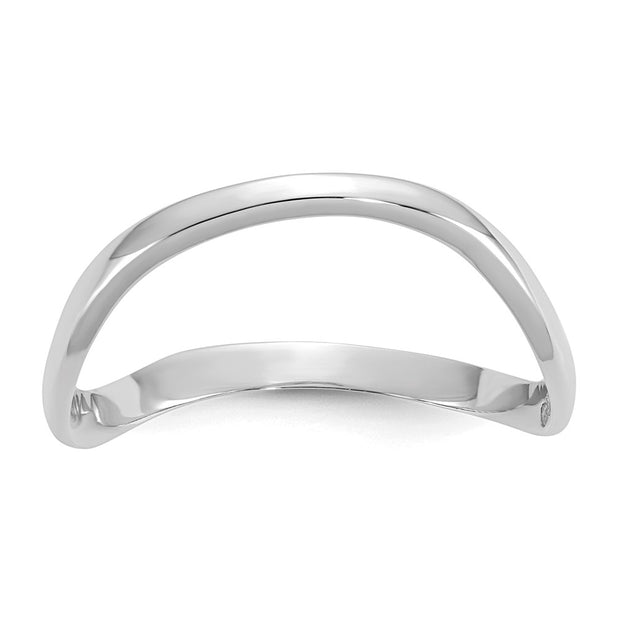 14K White Gold Polished Wave Fashion Thumb Ring