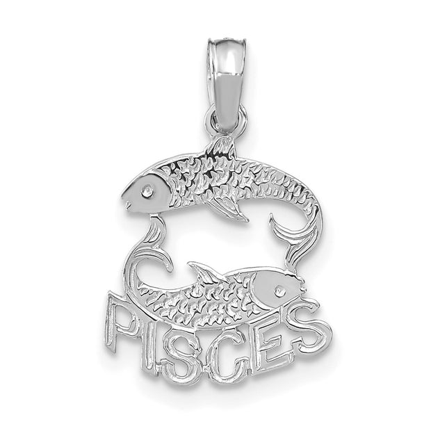 14k WG PISCES Zodiac Charm