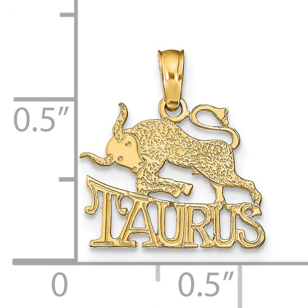 14K TAURUS Zodiac Charm