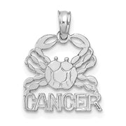 14k WG CANCER Zodiac Charm