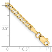 14k 3mm Open Concave Curb Chain