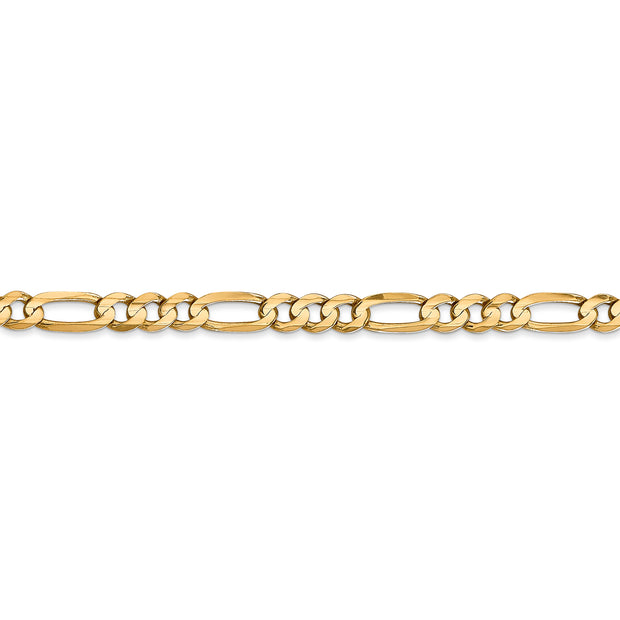 14k 4.5mm Concave Open Figaro Chain