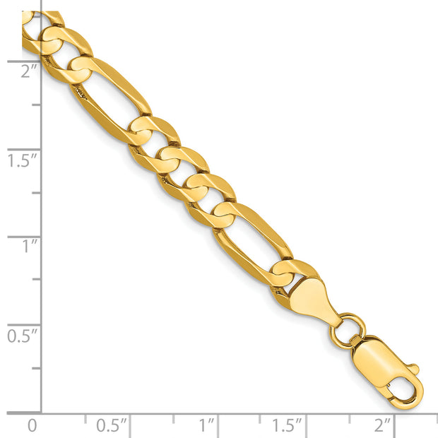 14k 6.75mm Concave Open Figaro Chain