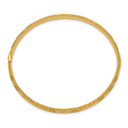 14k 3/16 Oversized Laser Cut Hinged Bangle Bracelet