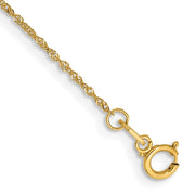 14k 1mm Singapore Chain Anklet