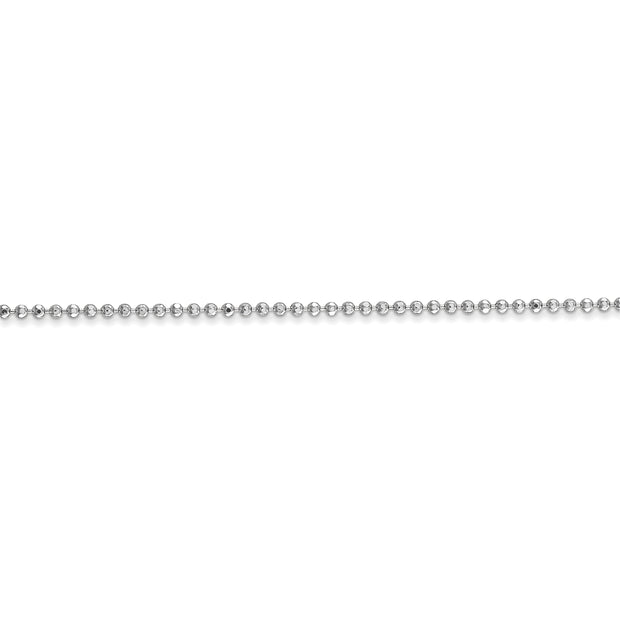 14k WG 1.2mm D/C Beaded Pendant Chain