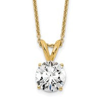 14K Lab Grown Dia 1ct Round VS/SI FGH Solitaire Necklace