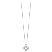 10k White Gold Lab Grown Diamond VS/SI FGH Heart Pendant Necklace